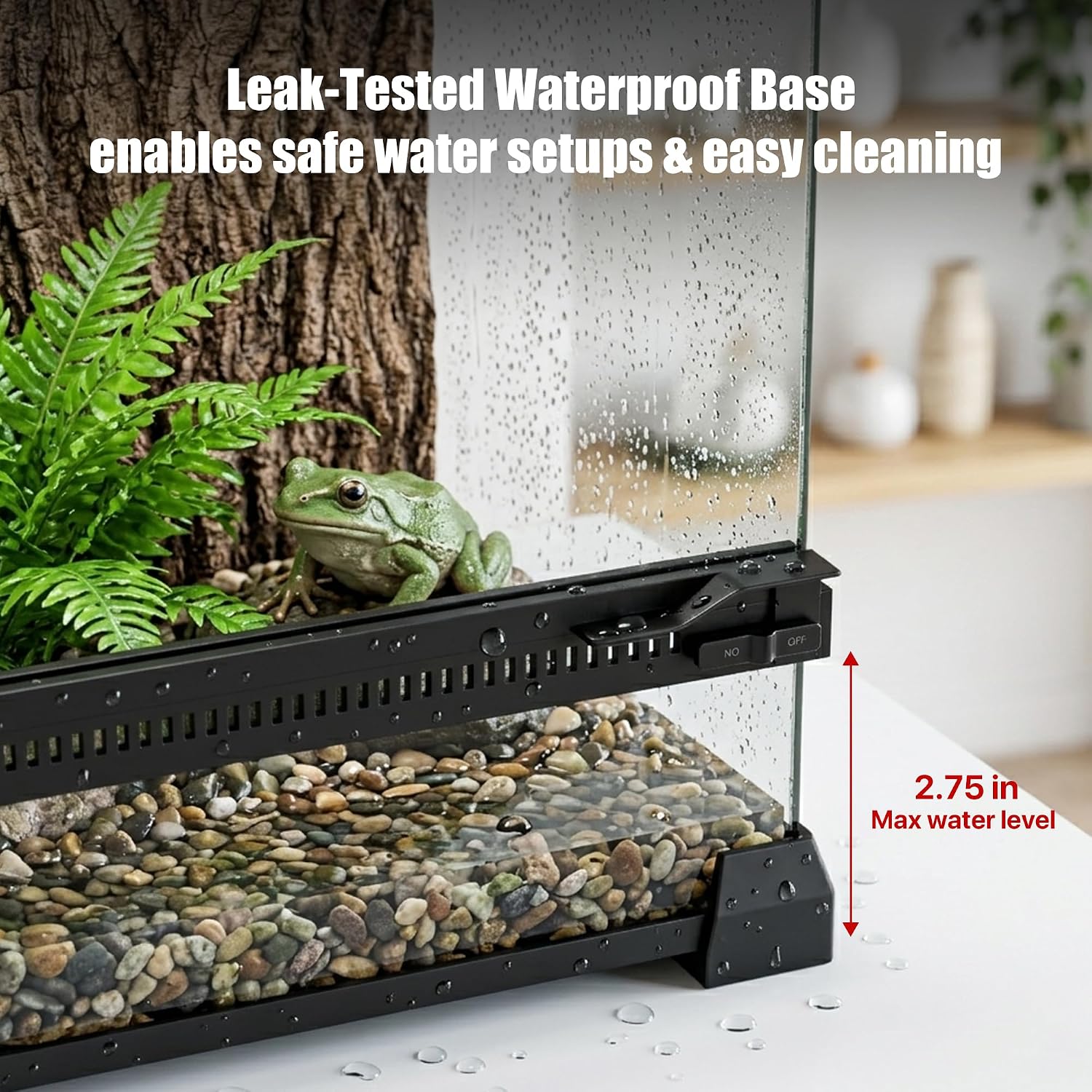 6 Gallon Fully Assembled Glass Reptile Enclosure,10"x 10" x 14" | Front Opening Tall Reptile Terrarium Tank for Baby Crested Geckos, Tree Frogs, Praying Mantises, Jumping Spiders thumbnail 5