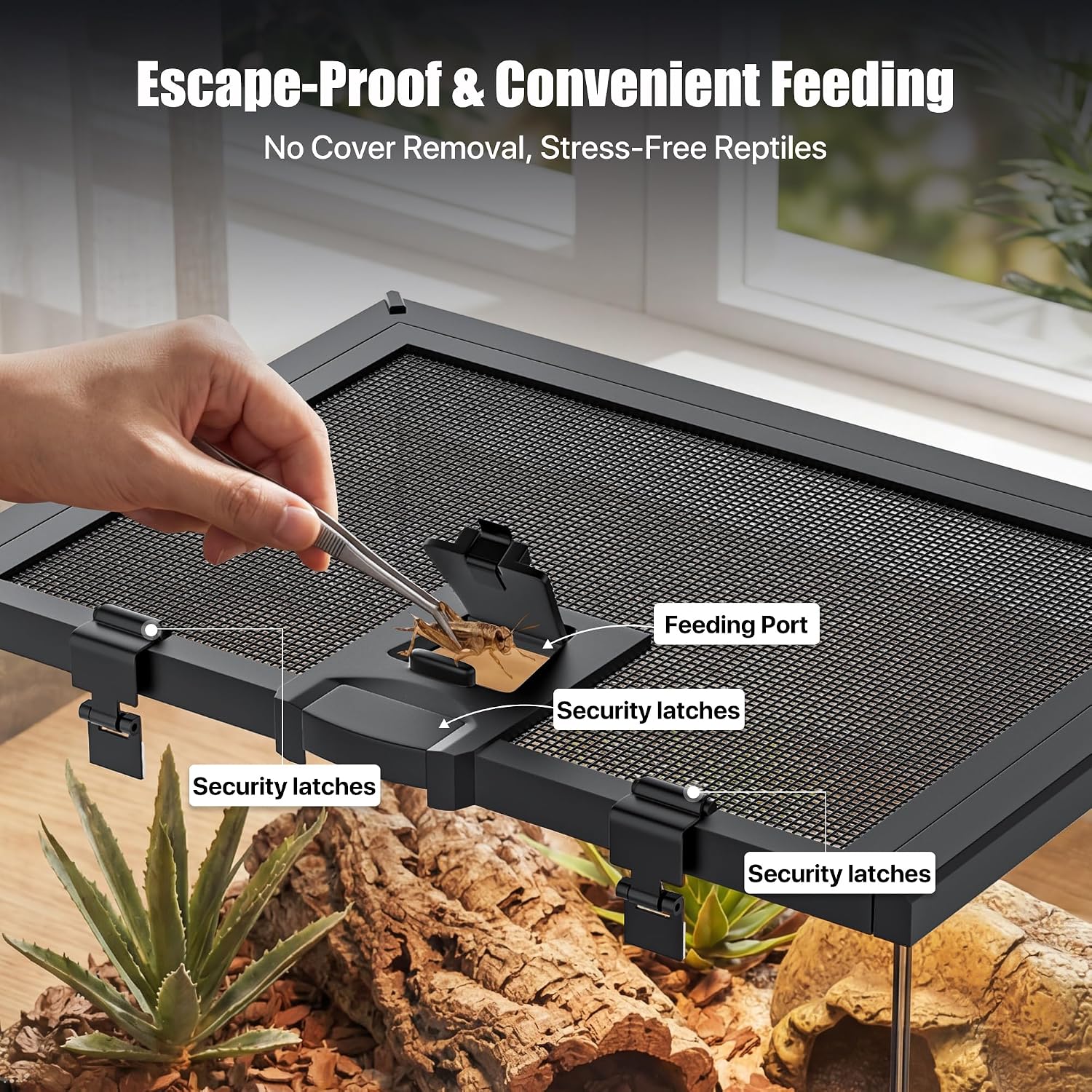 2.5 Gallon Fully Assembled Glas Reptile Enclosure with 8W T5 UVB 10.0 Reptile Light Fixture Combo Kit thumbnail 7